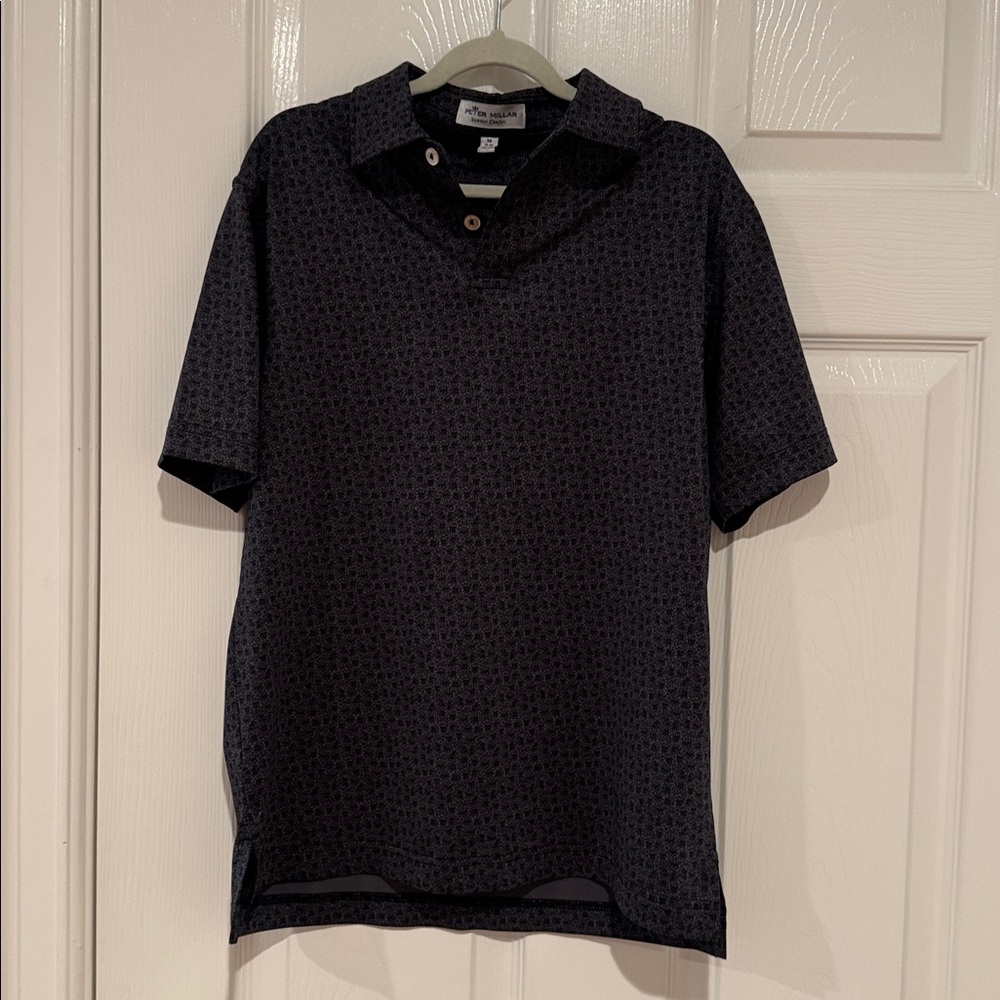 Peter Millar Charcoal Patterned Polo